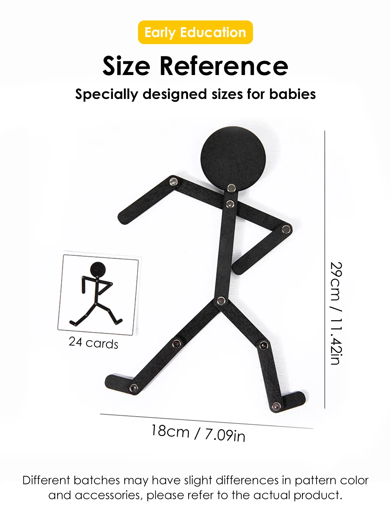 Kids Montessori Educational Wooden Stick Men Puzzle Game Kids Hand Skill Fine Motor Training Assemble Toys For Baby Imagination
