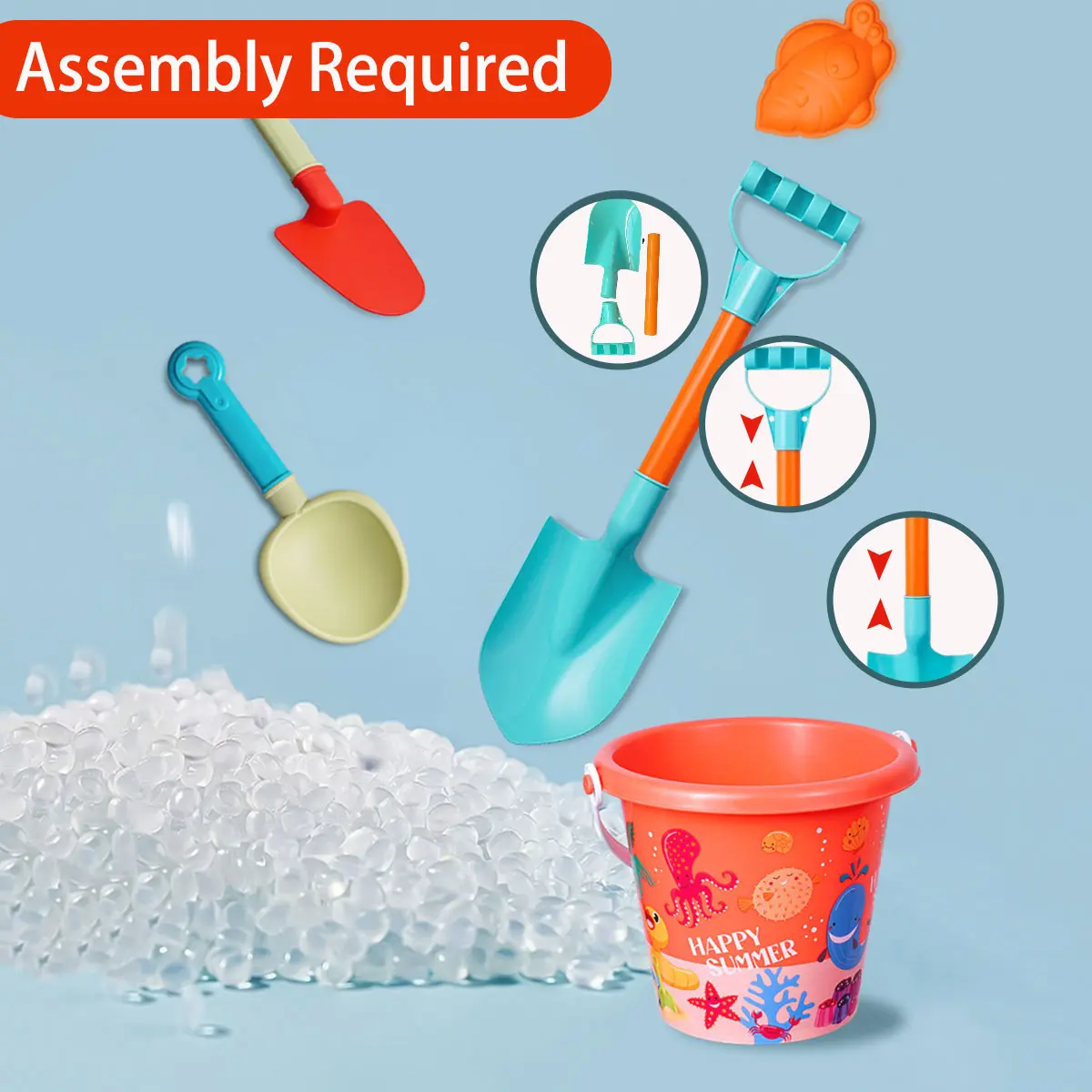 Children 10/14/16PCS Beach Toys Summer Outdoor Sand Play Bucket Bottle Shovel Kids Water Game Winter Snow Tool Gift color random