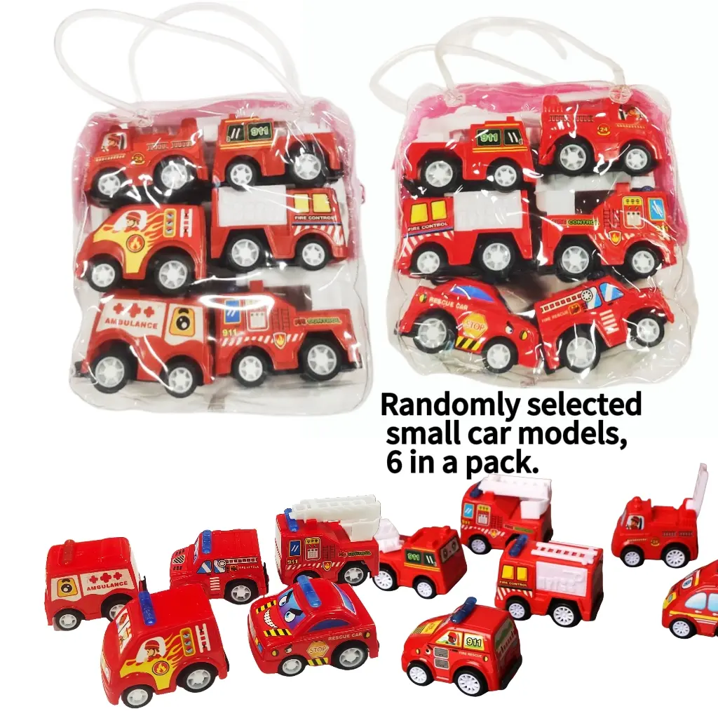6pcs Car Model Toy Pull Back Car Toys Mobile Vehicle Fire Truck Taxi Model Kid Mini Cars Boy Toys Gift Diecasts Toy for Children