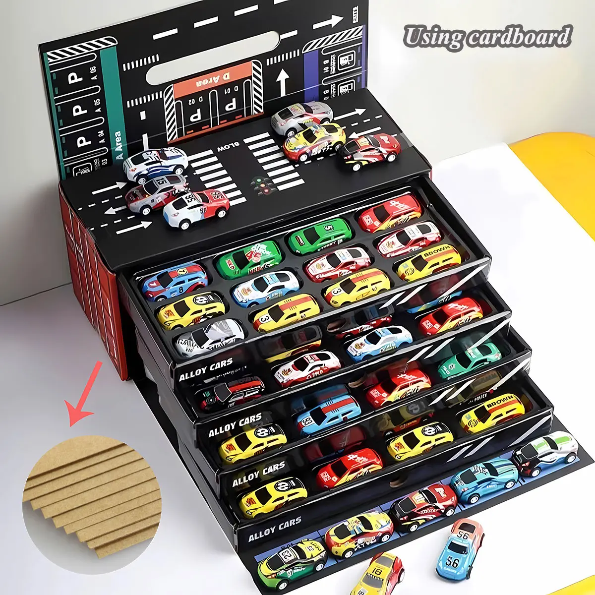 10-50PCS/Set Mini Car with/no Storage Box Pull Back Vehicle for Boy Model Toy Kids Play Game Container Birthday Gift