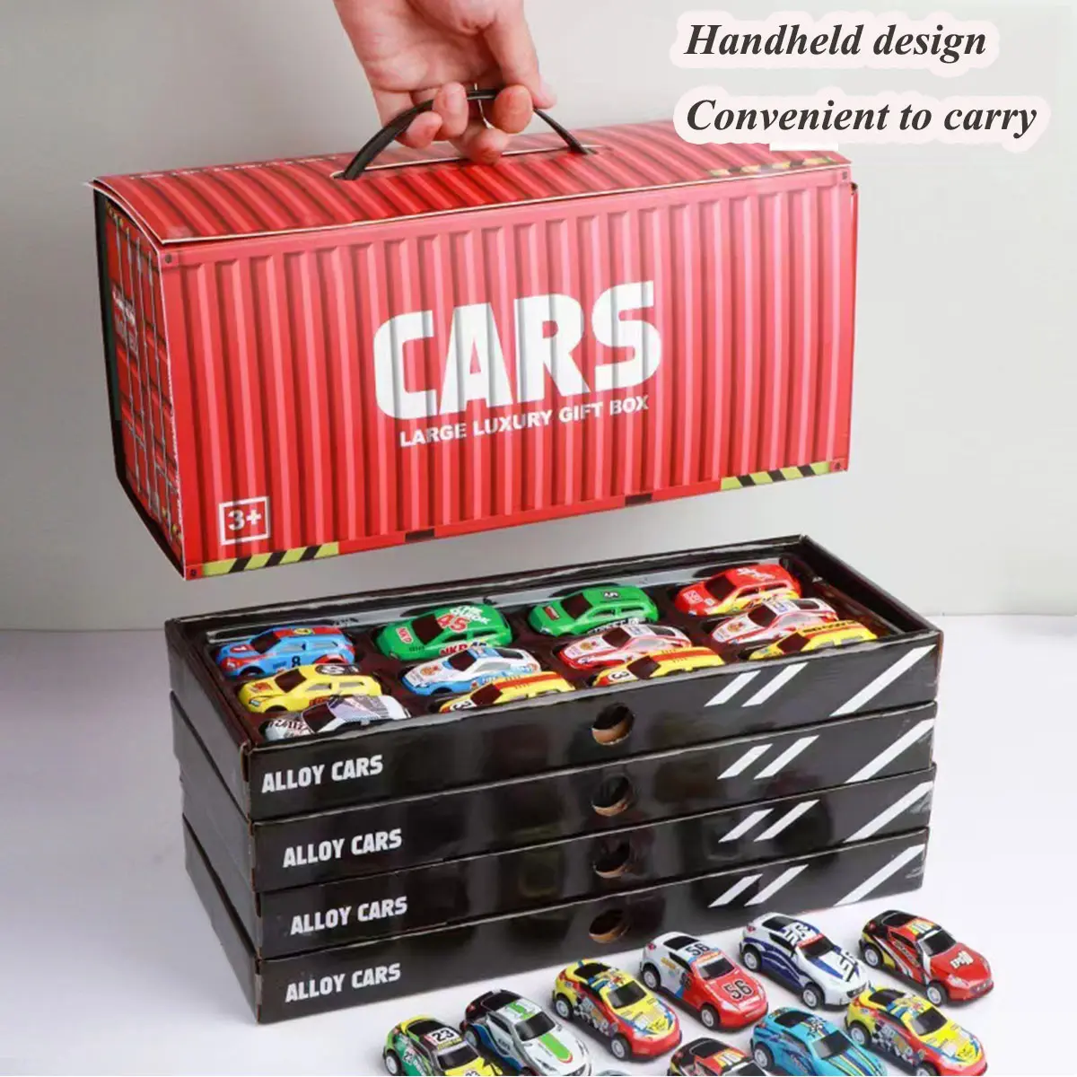 10-50PCS/Set Mini Car with/no Storage Box Pull Back Vehicle for Boy Model Toy Kids Play Game Container Birthday Gift