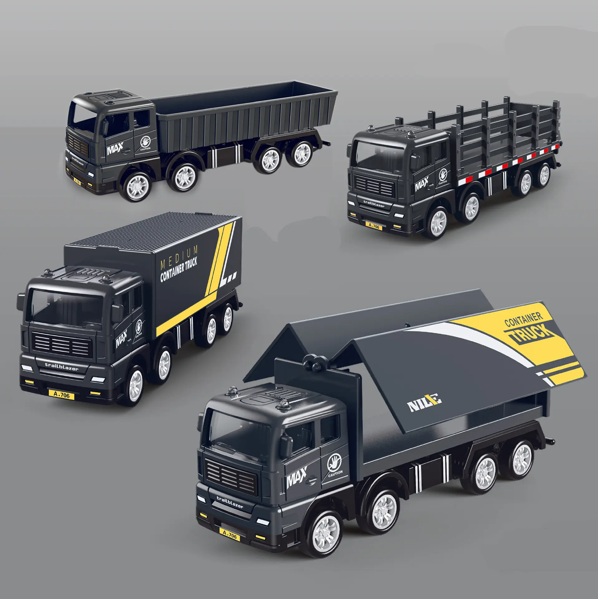 Simulation Transporter Container Truck Freight Vehicle Children Kids Pull Back Car Model Educational Toys for Boy Game Gift