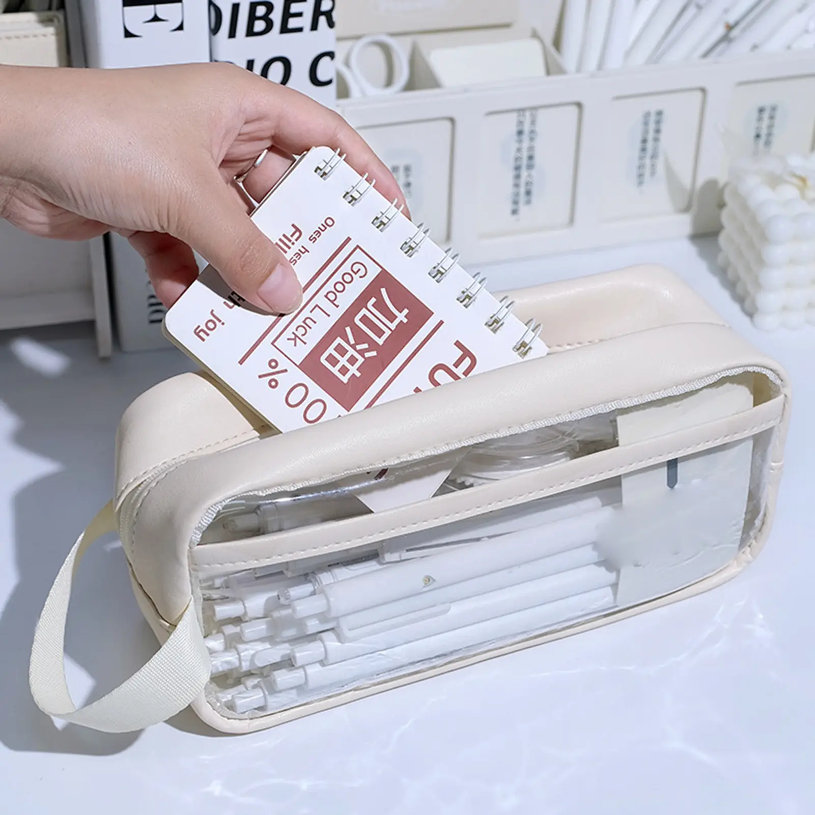 Transparent Pencil Case Big Capacity Clear Pencil Bag Stationery Organizer for Students School Supplies