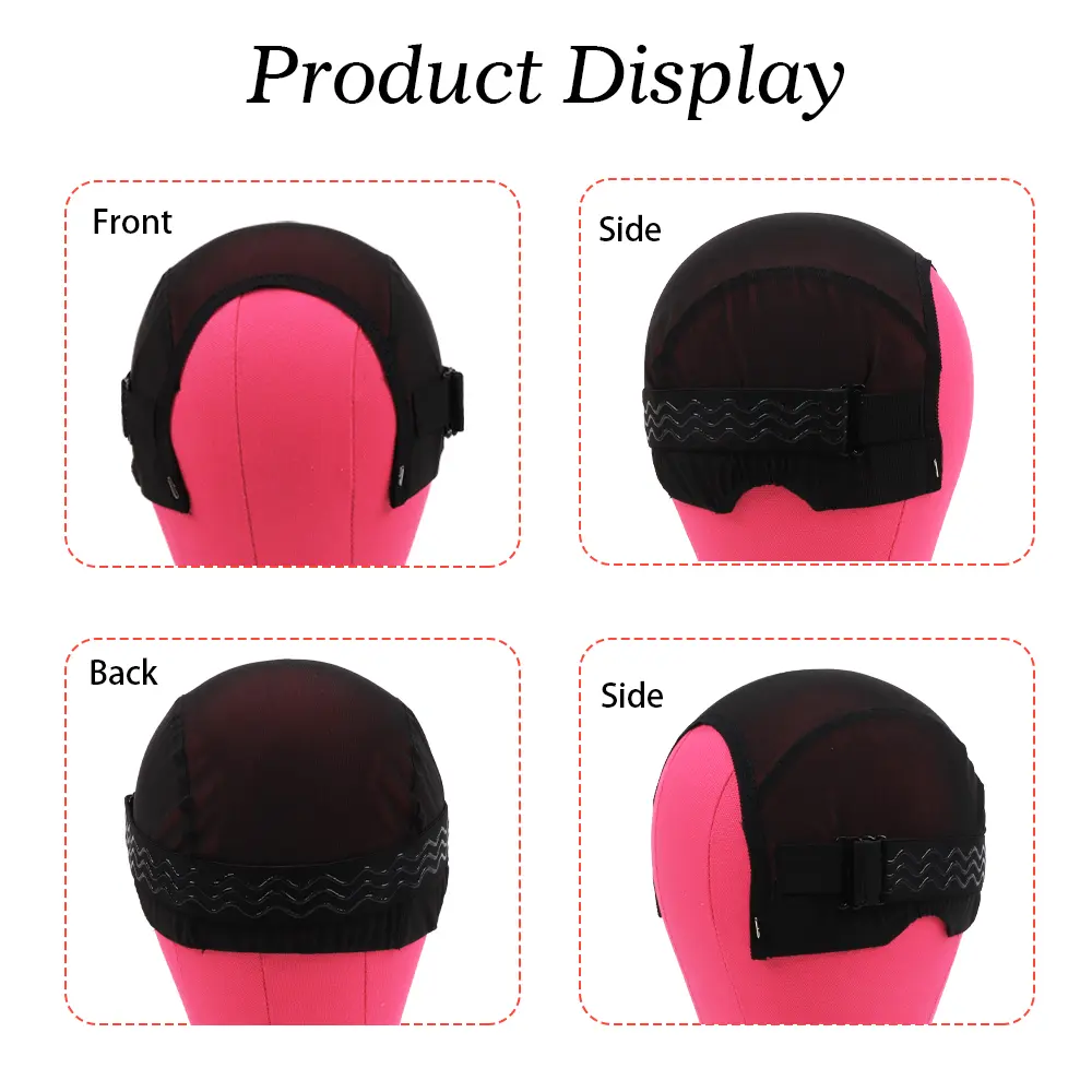 Plussign U Part Wig Caps For Making 4*4 5*5 Lace Closure Splicing Wig Black Wig Making Cap With Elastic Band For Glueless Wigs