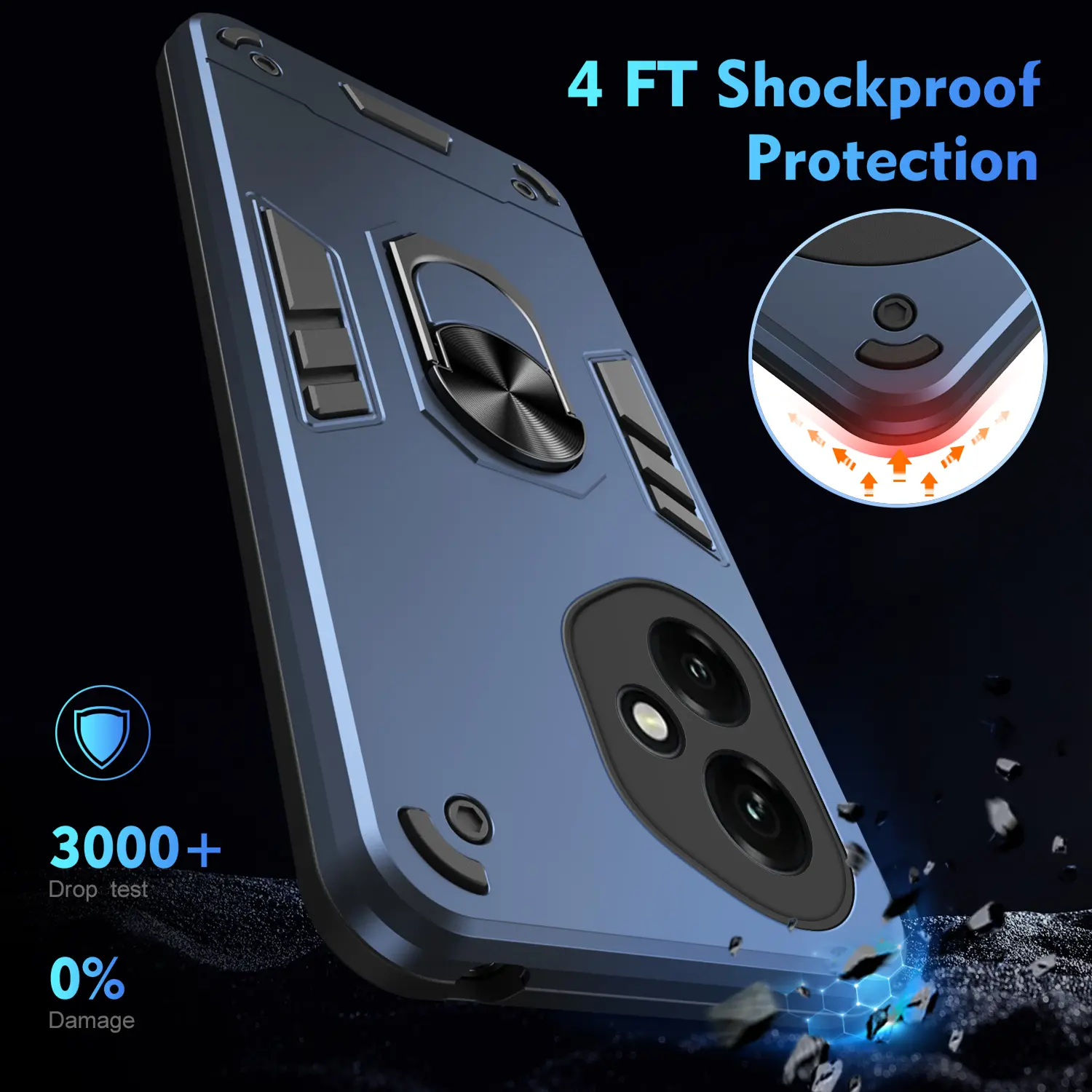 Military Armor Shockproof Case for Honor 400 Pro 400 Lite 5G Protective Cover Ring Stand Holder Fundas Coque