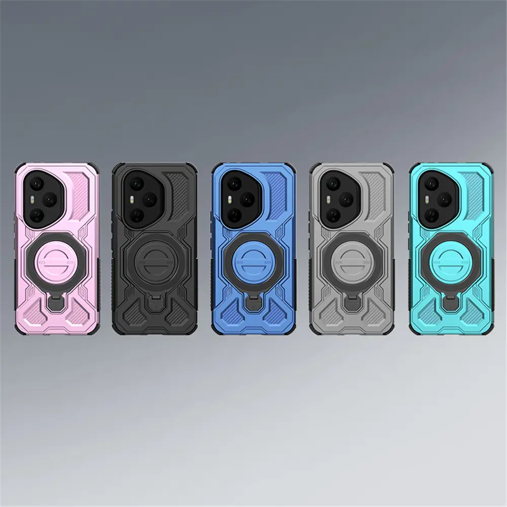 Shockproof Armor Case For Huawei Honor X9C 200 Magic 7 Lite 400 Pro Magnetic Airbag Protect Rotatable Anti-Drop Kickstand Cover