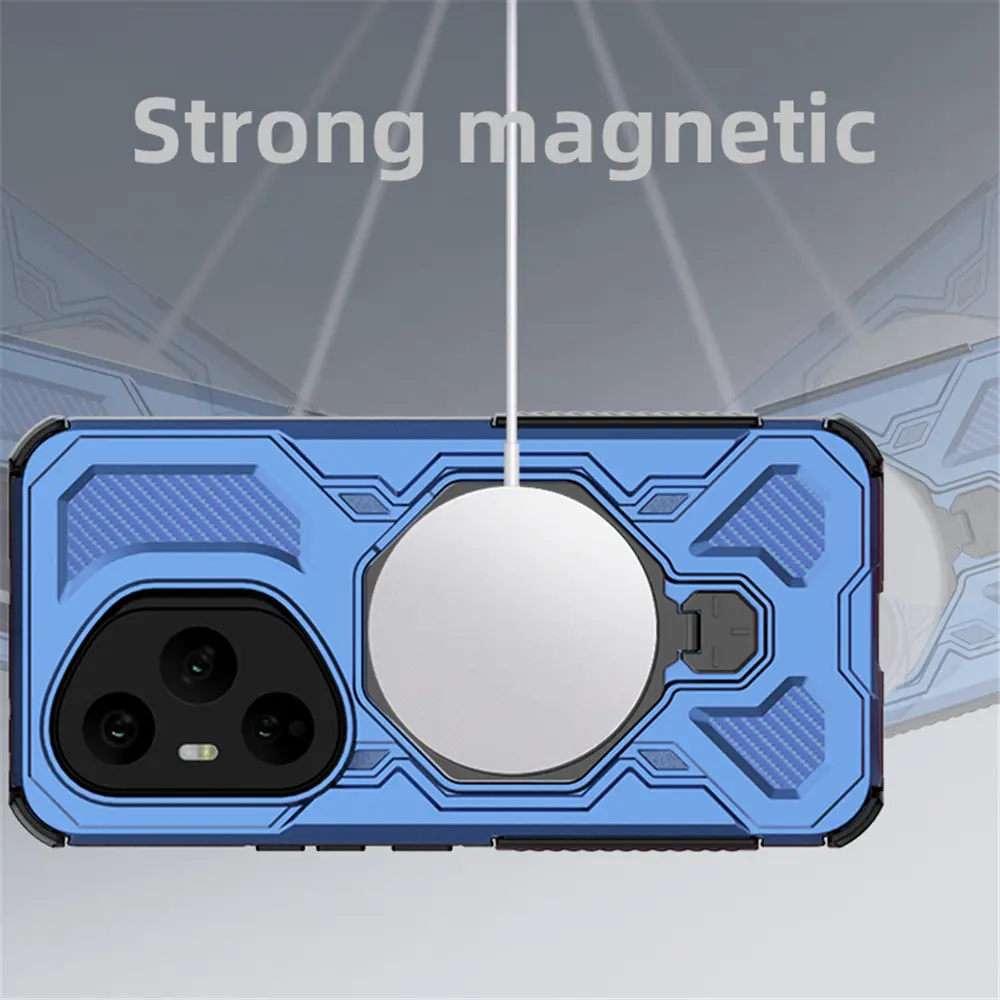 Shockproof Armor Case For Huawei Honor X9C 200 Magic 7 Lite 400 Pro Magnetic Airbag Protect Rotatable Anti-Drop Kickstand Cover