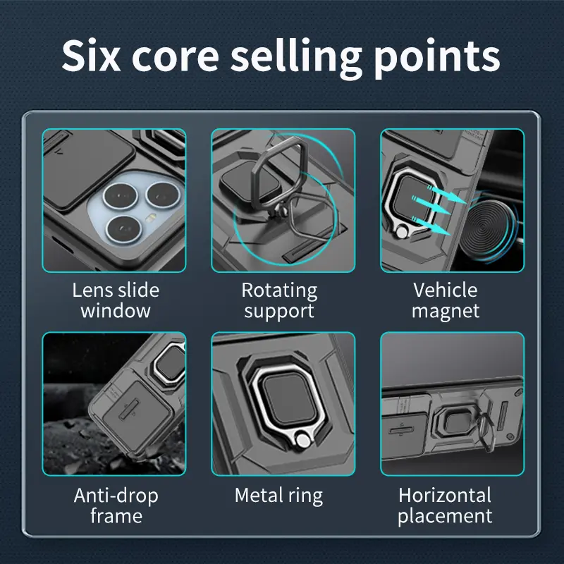 For Honor 400 Pro 5G Shckproof Case For Huawei Honor 400 Lite Armor Camera Slide Magnet Back Cover Honor 200 300 Pro Funda
