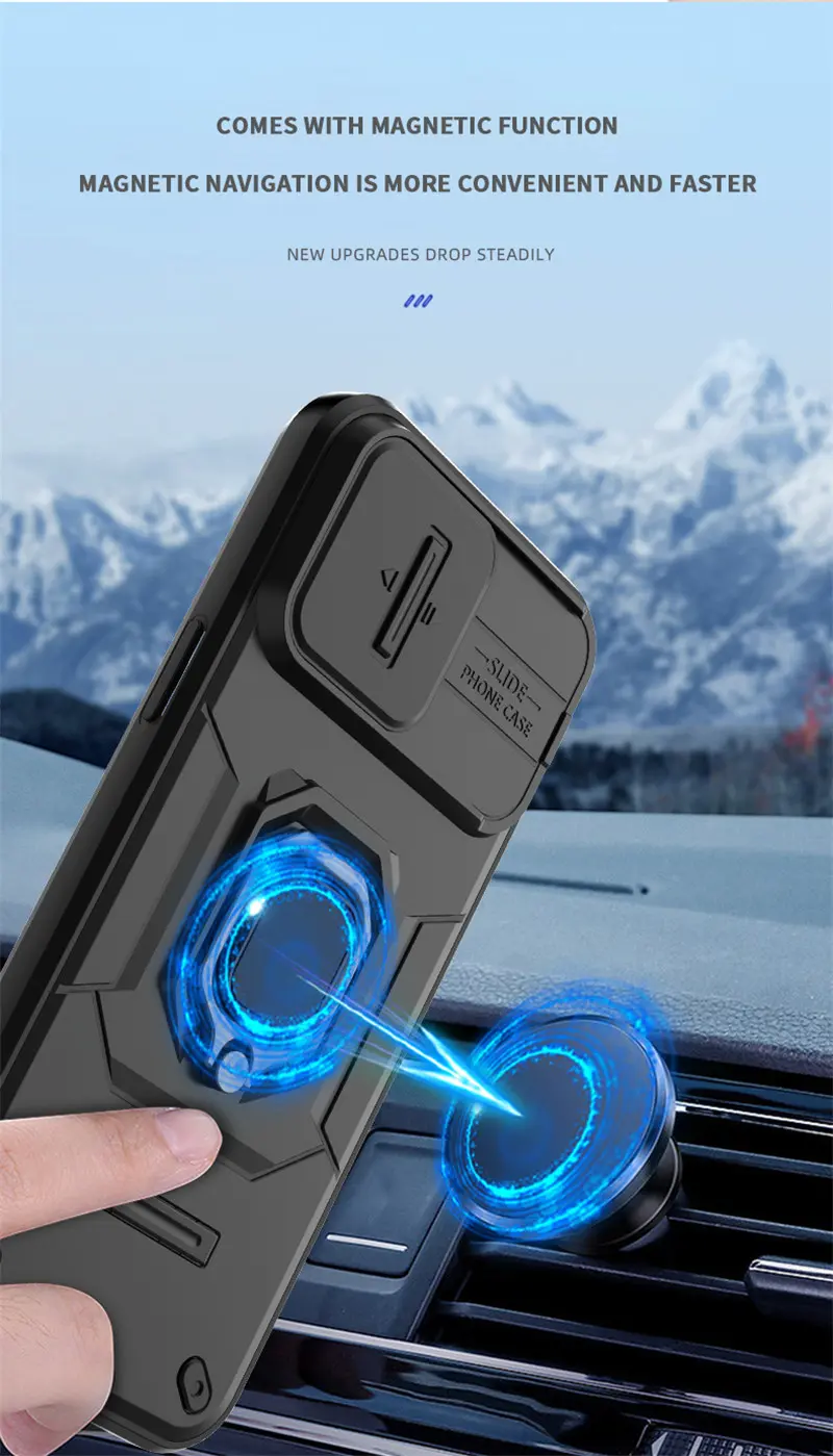 Shockproof Case For Honor 400 Pro Case For Honor 400 Pro Ring Holder Magnetic Cover For Honor 400 Pro Push Window Case 6.7 inch