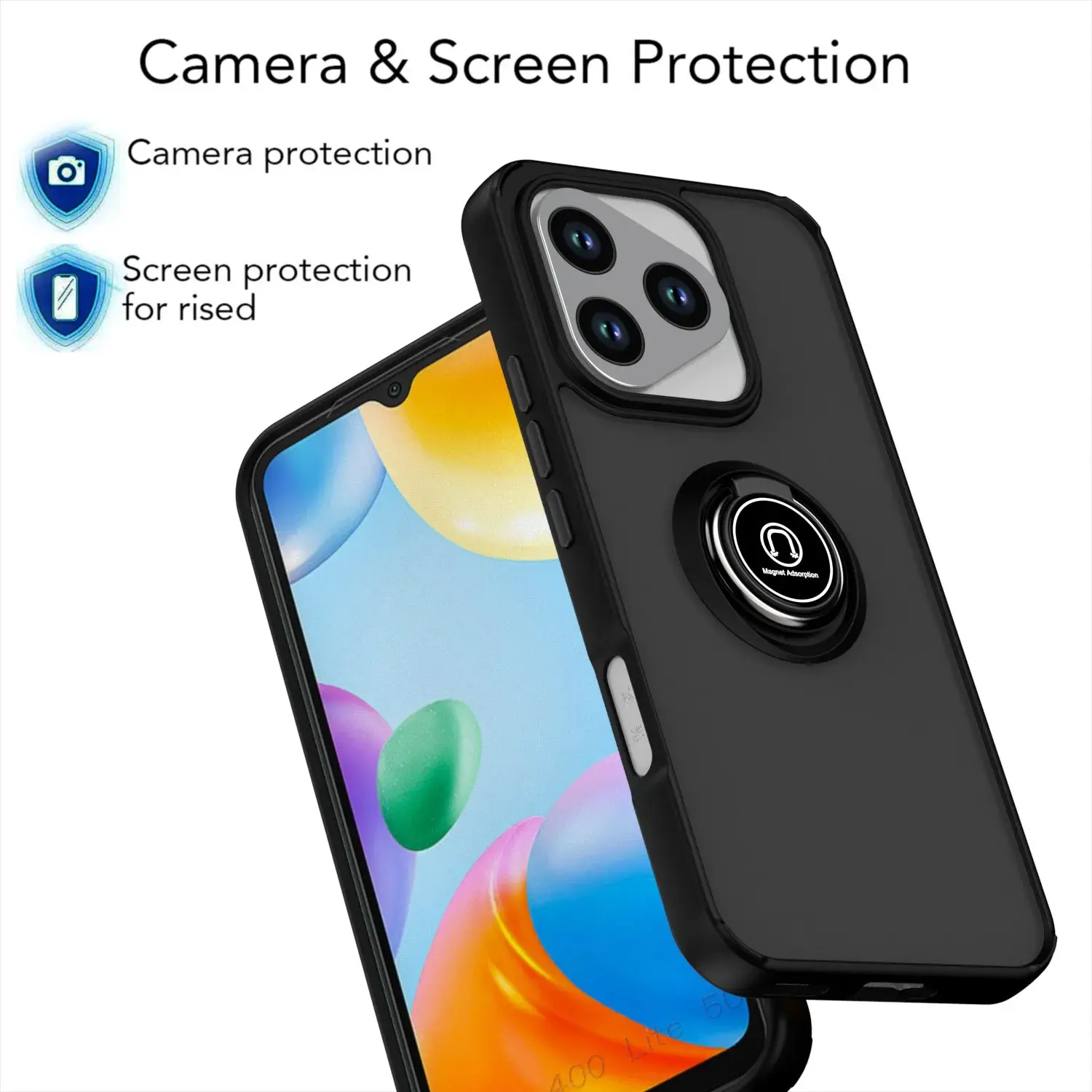 Armor Shockproof Matte Case For Honor 400 Lite 5G Cover Ring Magnetic Stand Holder Back Shell Coque Fundas