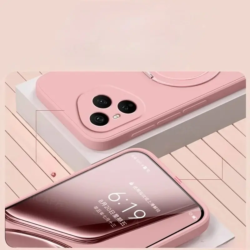 Original Liquid Silicone Ring Stand Phone Case For Honor 400 Pro 400 Lite 200 Pro Lite 5G TPU Shockproof Protect Soft Back Cover