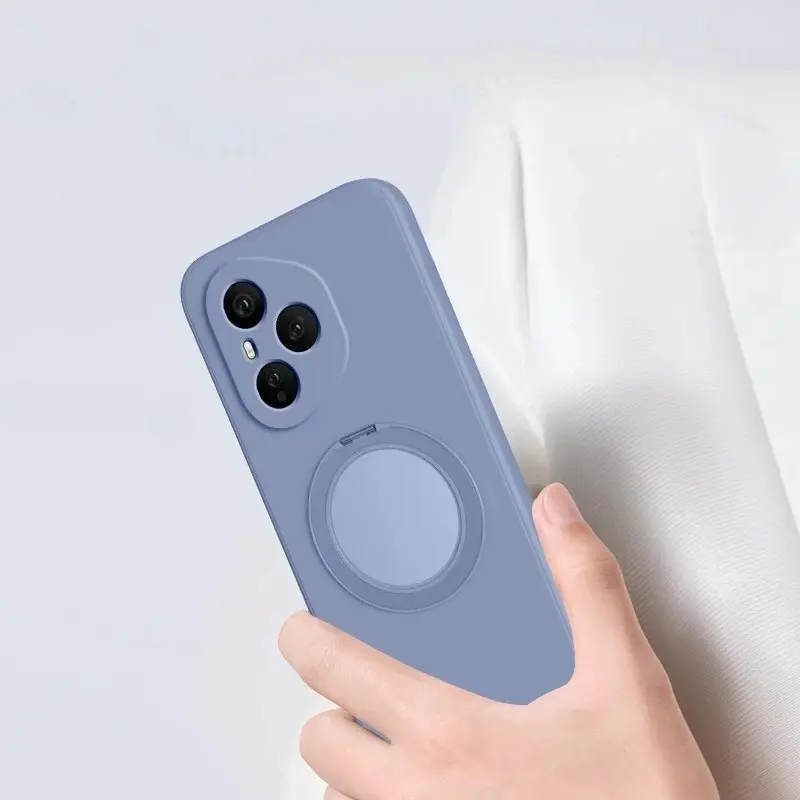 Original Liquid Silicone Ring Stand Phone Case For Honor 400 Pro 400 Lite 200 Pro Lite 5G TPU Shockproof Protect Soft Back Cover