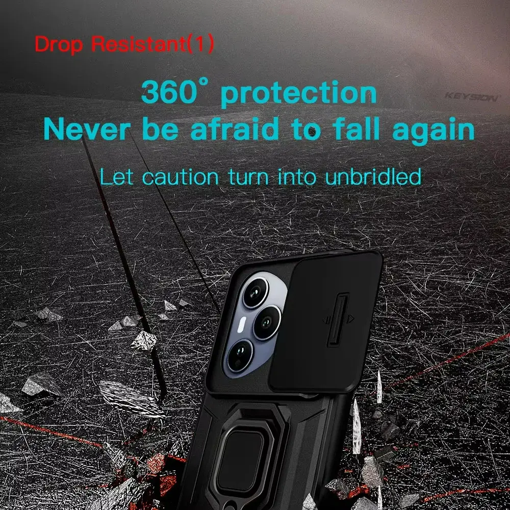 Case For Honor 400 Pro 200 Lite For Huawei Pura 70 Ultra X9C Slide Camera Ring Stand Armor Anti-fall Protection Kickstand Cover