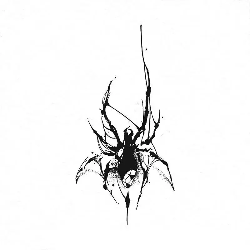 2023 Darkly Rose Spider Waterproof Temporary Tattoo Stickers Flower Arm Girls Lasting Art Fake Tattoos for Men Women Tatuagem