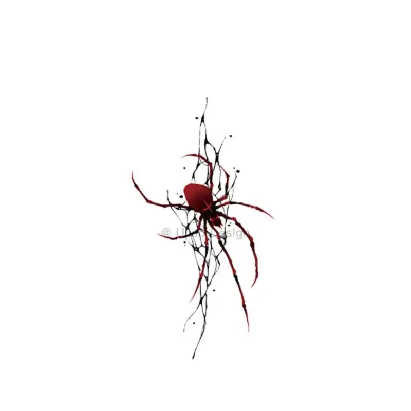 2023 Darkly Rose Spider Waterproof Temporary Tattoo Stickers Flower Arm Girls Lasting Art Fake Tattoos for Men Women Tatuagem