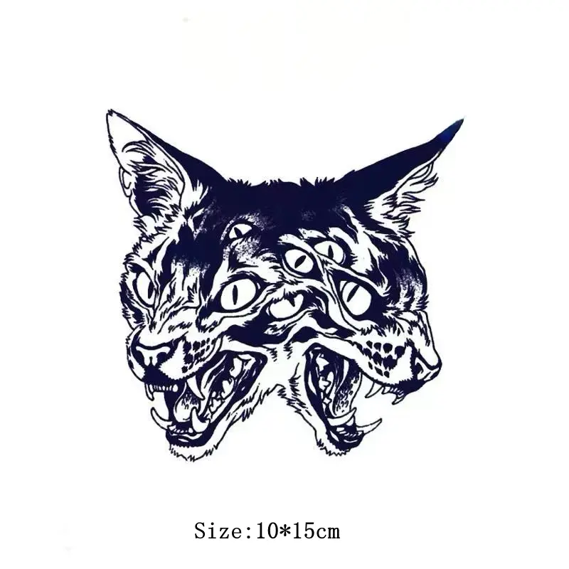 Double-headed Leopard Waterproof Temporary Tattoo Stickers Dark Eye Art Fake Tattoo Cool Men Women Anime Tatuajes Faux Tatouage