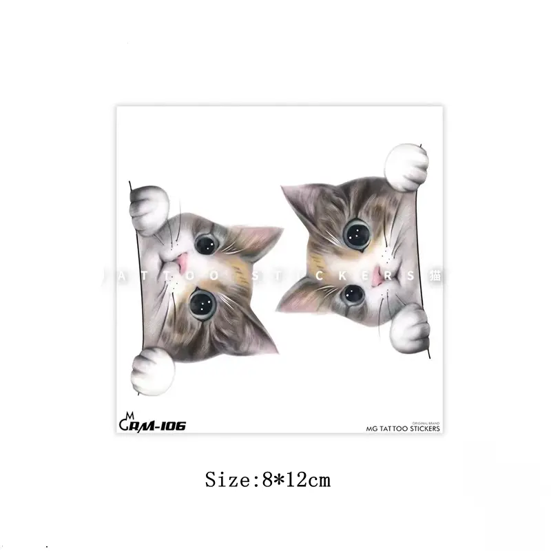 Cute Cat Pet Waterproof Temporary Tattoo Stickers Female Color Anime Children Arm Wrist Art Fake Tattoo Small Tatuagem Adesiva