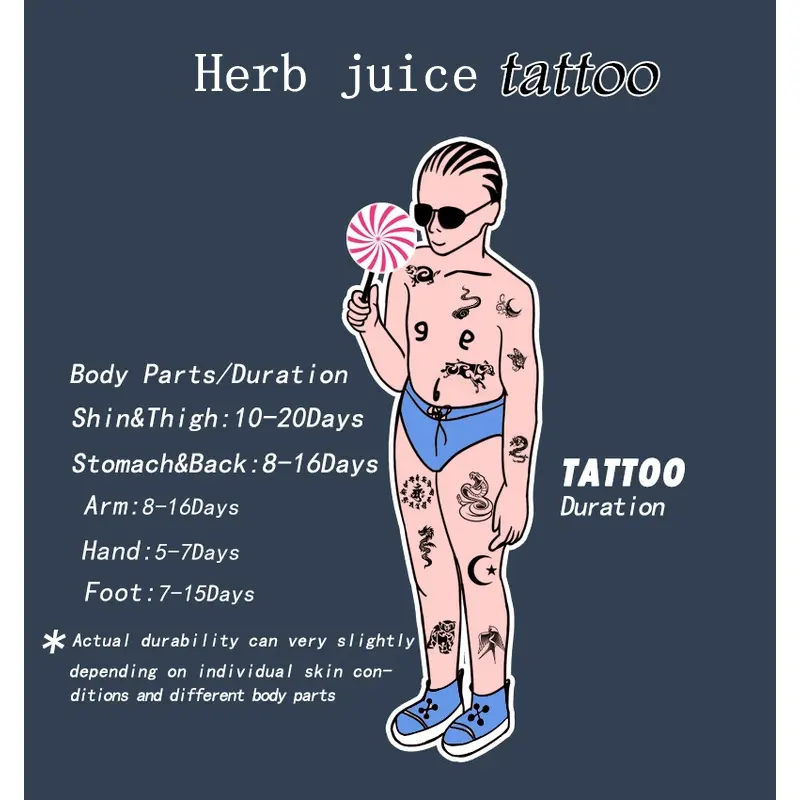 Two Snakes Surround Herb Juice Tattoo Stickers Waterproof Semi-permanent Arm Men Women Temporary Fake Tattoos Lasting Cool Art