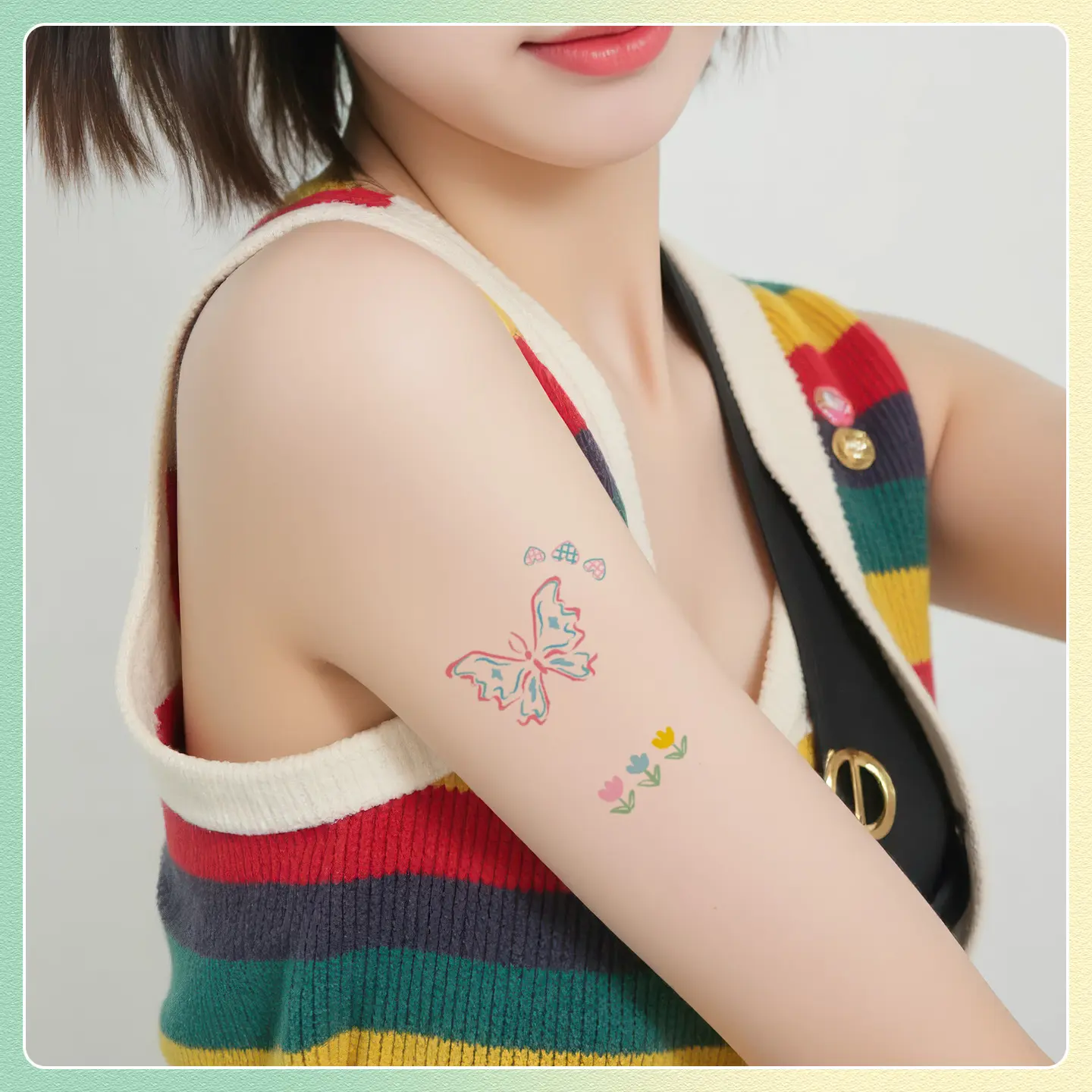 Dream Butterfly Color Temporary Tattoo Stickers Waterproof Long-lasting Chest Leg Art Fake Tattoo Hot Girl Women Tatouage Cool