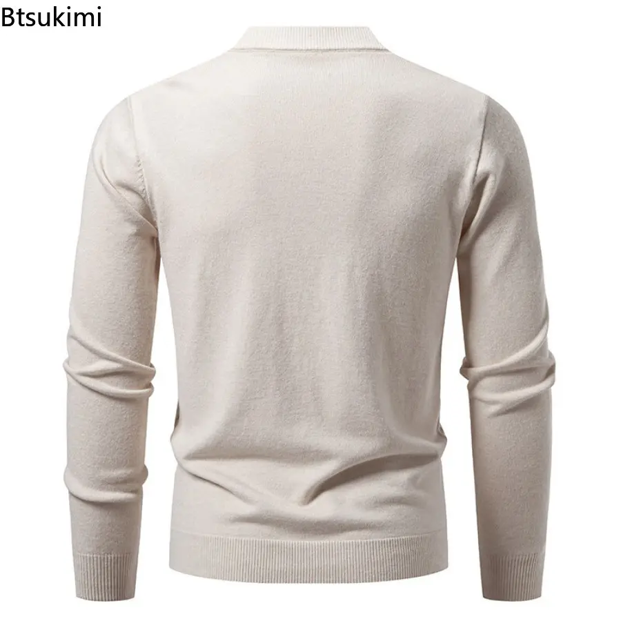 2025 Autumn Winter Men's Sweater Cardigan Fashion Slim Fit Knitted Coat for Men Single Breasted Sweatercoat Male Knit Outwear