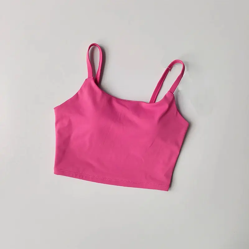 Small Sling Vest Integrated Fixed Gathering Sports Underwear Women's Bra Beauty Back Training Fitness Bra Summer Clothing Suit