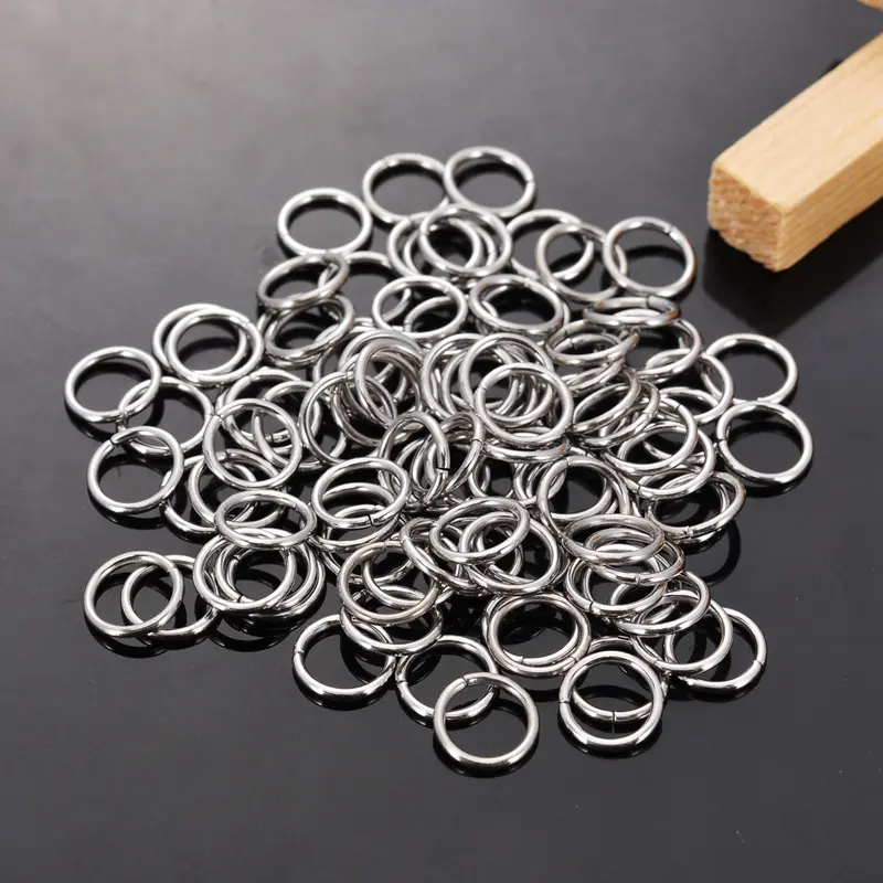 500PCs 4/5/6/7/8mm 304 Stainless Steel Opened Jump Rings Connectors Round Silver Color for DIY Making Earring Jewelry Findings