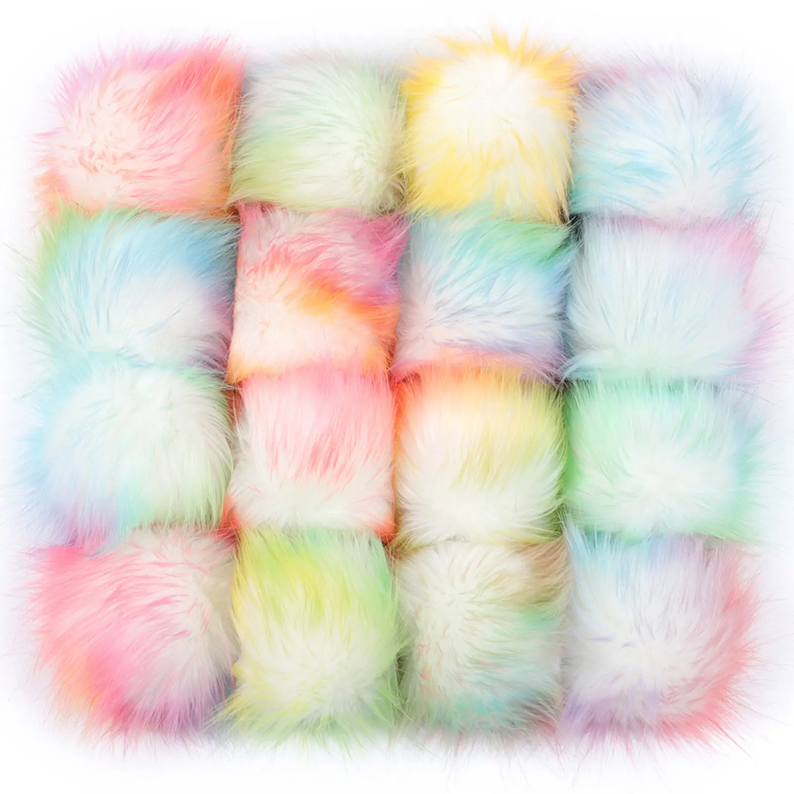 6PCs/Lot 8cm Fur Pompom False Hairball Hat Ball Fake Fox Fur Hat Ball Pom Pom DIY Handmade Hat Keychain Jewelry Accessories