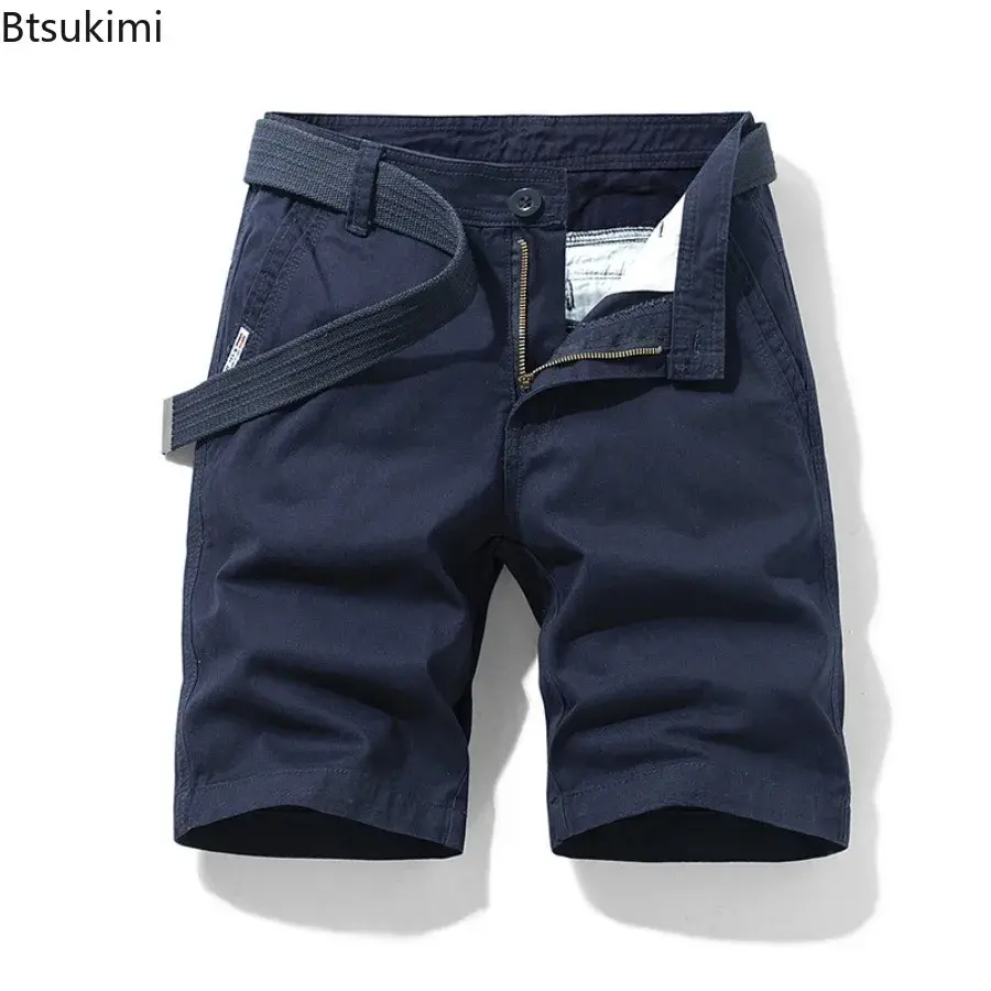 Summer New Men's 100% Cotton Cargo Shorts Fashion Casual Loose Short Pants Men Outdoor Sport Pants Joggers 2025 Trend Streetwear