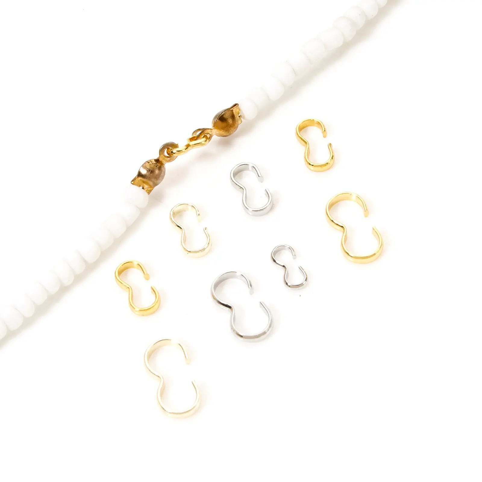 50PCs Brass Connectors Clasp 3 shape For Bracelets Necklaces Making Jewelry Materials Fastener Clasps DIY Pearl Jewelry Fittings