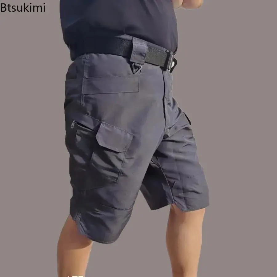 2025 Men's Outdoor Tactical Shorts Waterproof Wear Resistant Multi-pockets Camouflage Cargo Pants Summer Loose Training Shorts