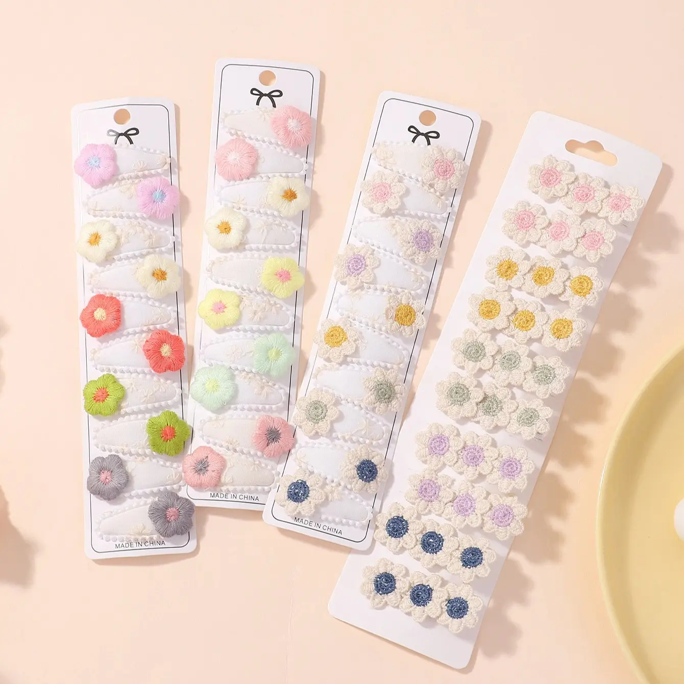 RAINBOW BOWS 10Pcs Cute Hair Clip Mini Flower Hairpins for Toddler Children Girl Lovely BB Clips Headwear Accessories Gifts