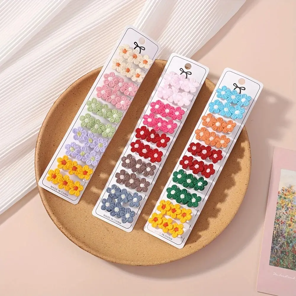 RAINBOW BOWS 10Pcs Cute Mini Flower Hair Clip Hairpins for Toddler Children Girl Lovely Clips Barrettes Headwear Accessories