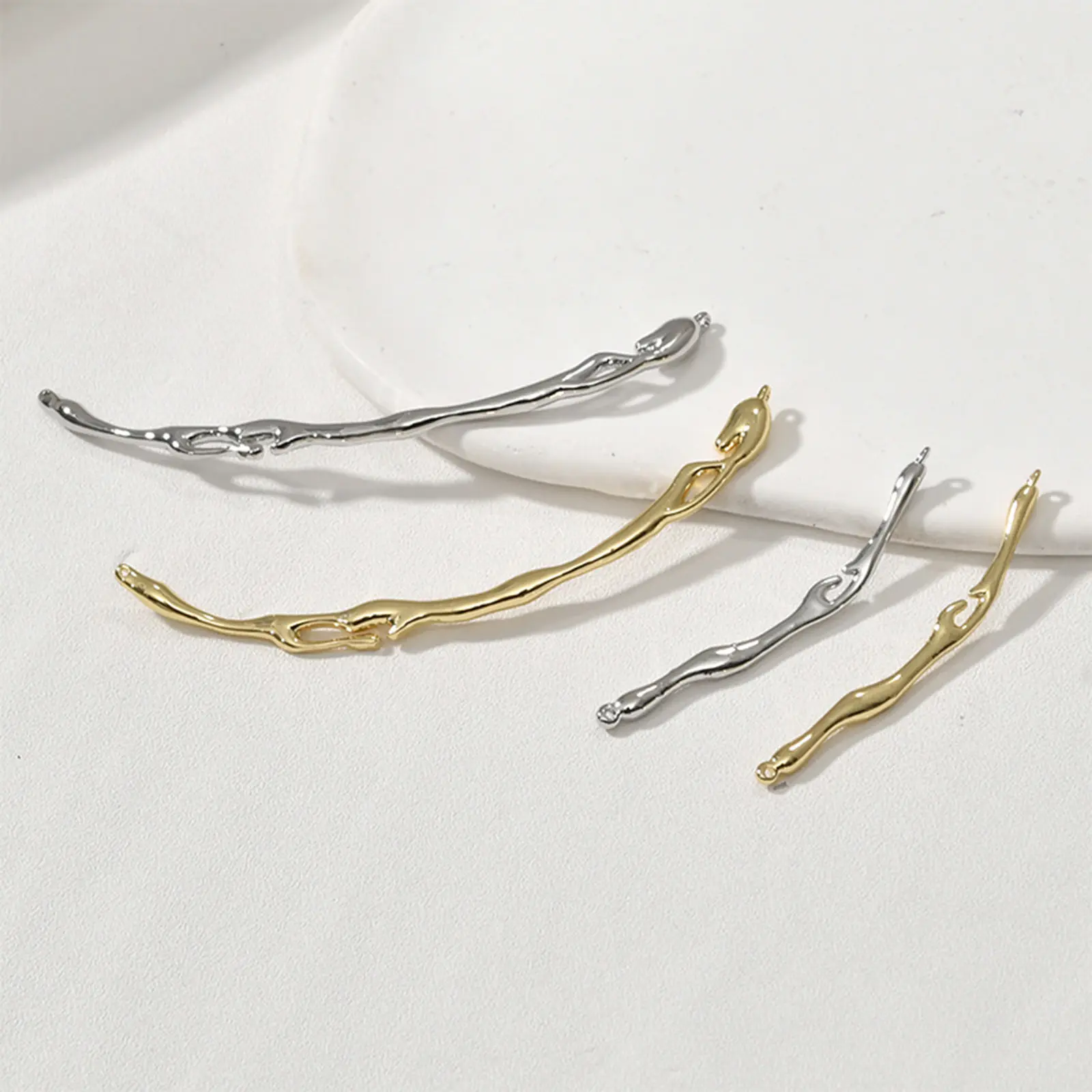 1 Piece Copper Strip Connectors Charms For Jewelry Making Irregular Branch Pendants Diy Necklace Bracelet Findings