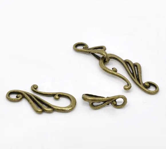 7 Sets Zinc metal alloy Toggle Clasps Findings Musical Note Antique Bronze DIY Jewelry Making 25mm x13mm 16mm x5.5mm