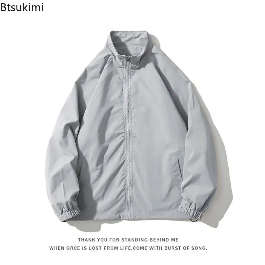 2025 Spring and Autumn Loose Solid Color Jacket Japanese Style Retro Simple Versatile Workwear Jacket Oversized Men's Jacketcoat