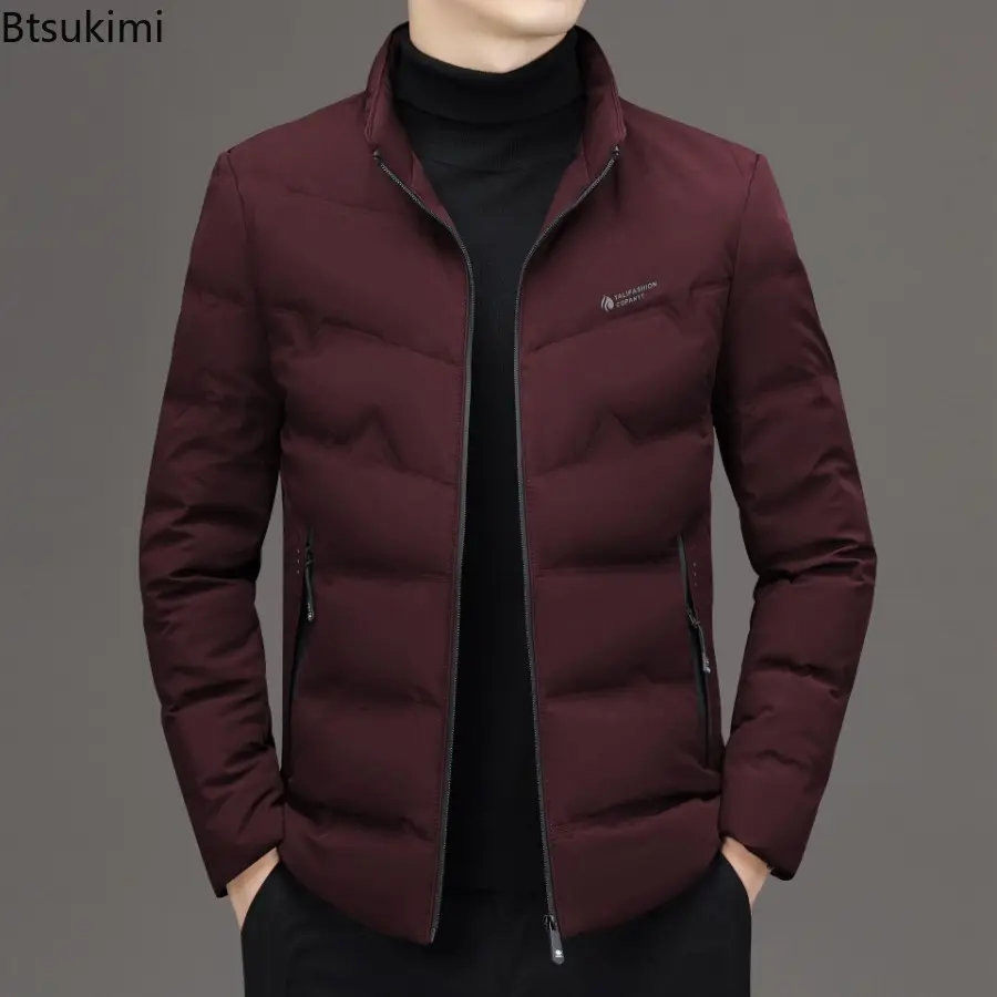 High Quality 2025 Autumn Winter Men's Bright Duck Down Jacket Business Casual Warm Puffer Coat Outwear Lightweight Down Clothing