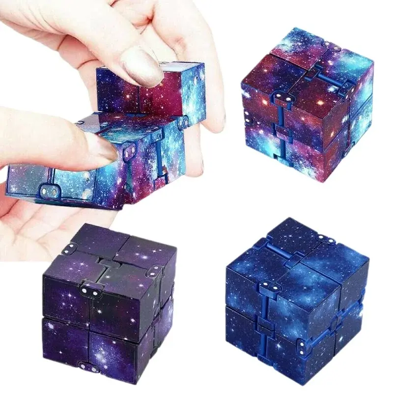 Starry Sky Infinite Magic Cube Toy - Brain Teaser Puzzle Cube Colorful Rotating Speed Puzzle Cube for Adults And Kids