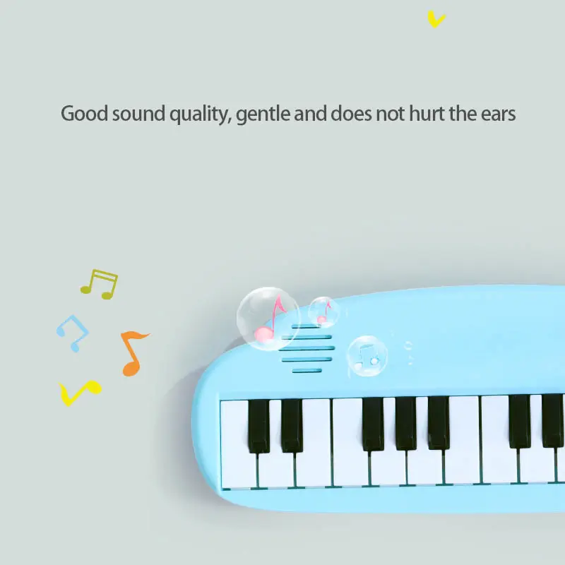 25-Key Mini Pocket Piano Toy Soft-Sound PP Material 3A Battery(Not Included) Blue/Pink Educational Musical Instrument Gifts