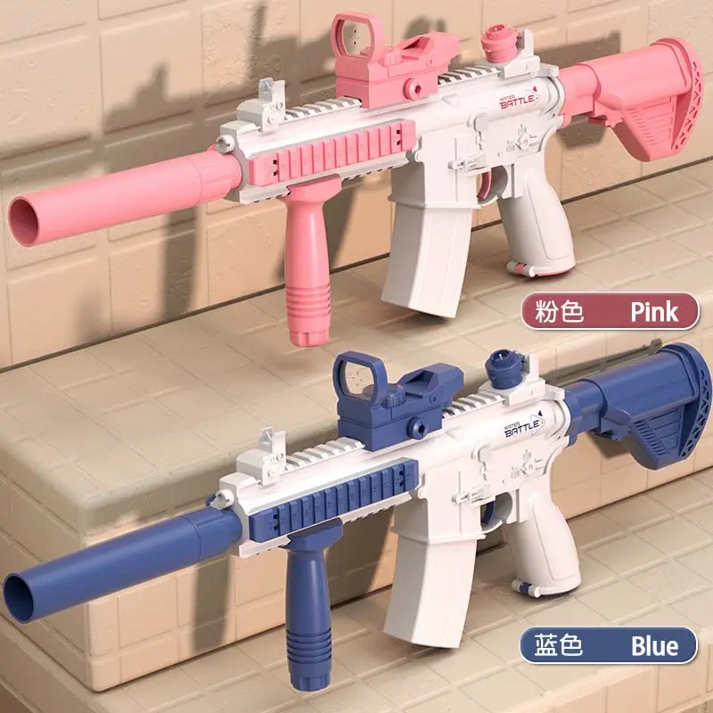 M416 Electric Water Gun Large-Capacity Long-Range Toy, Continuous Fire Built-In 2.5cm Diameter External Water Storage Pool Beach