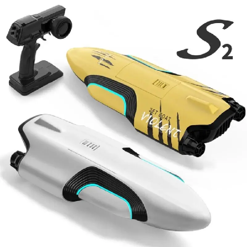 35CM RC Boat S2 double vortex jet high-speed Remote Control speedboat 30km/h RC Ship LED Light capsize reset water RC Yach toy