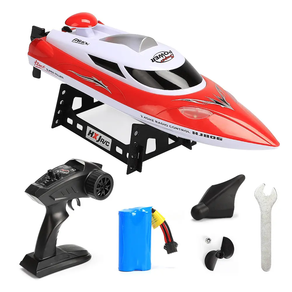 47cm RC Boat 2.4G High Speed Racing Ship Remote Control Speedboat 35Km/h LED Light Competition Rechargeable RC Yacht Toy