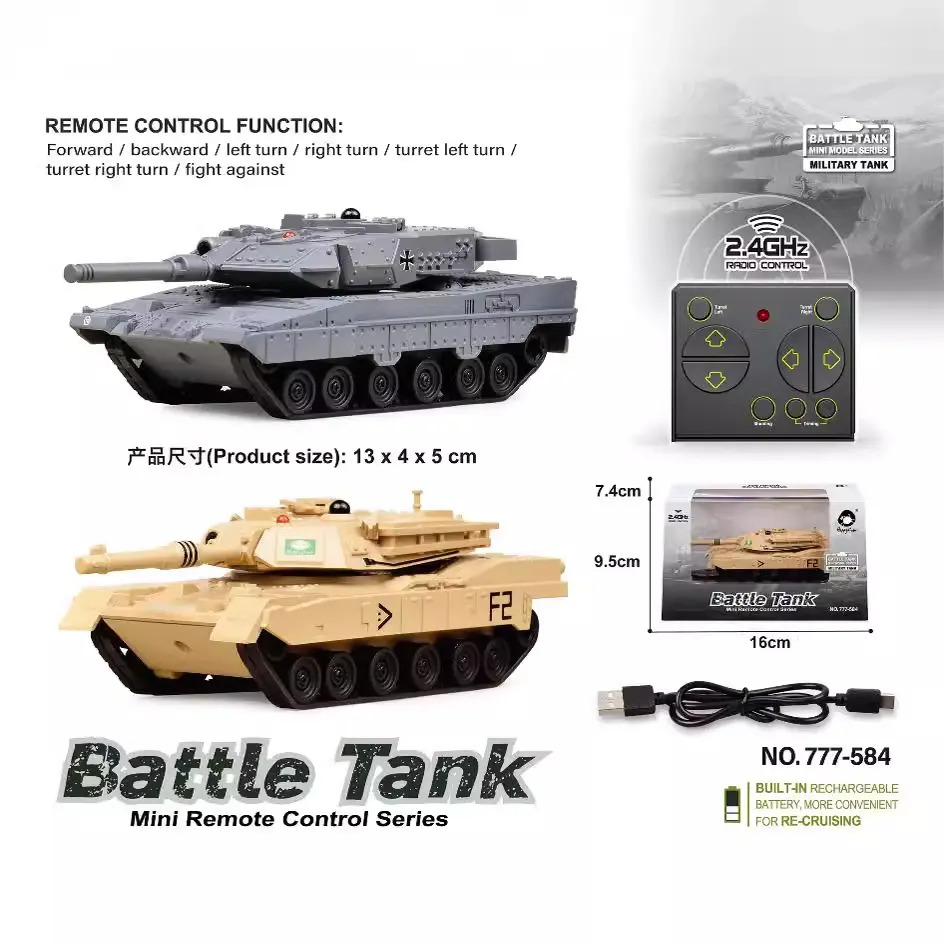 Mini RC Tank Durable Remote Control Military Tank Model Electronic RC Vehicle Toys for Children Boys Girls Birhtday Gift