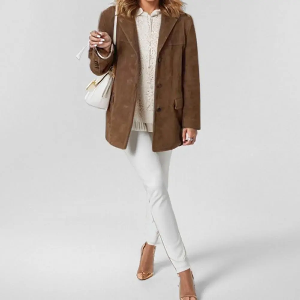 Women Workwear Suit Coat Women Suit Coat Elegant Lapel Suit Coat for Women Long Sleeve Business Outerwear Stylish for Urban
