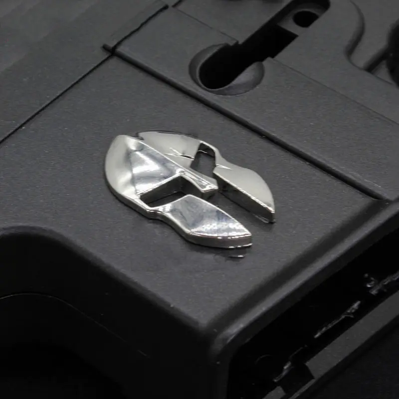 Outdoor Sports CS Toy Mirror Polishing Electroplating Spartan Metal Sticker DIY Toy Gun Decorative Gift AR Accessory T18