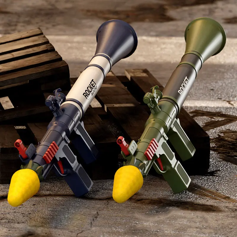 Outdoor Sports Children RPG Grenade Rocket Launcher Iron Fist Soft Bullet Toy Accessories Military Model CS Game Gift QG460