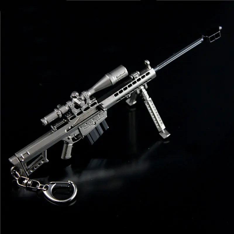 18CM Mini Alloy Toy Gun Model Figures Barrett M82A1 Keychain Toy Decoration Crafts CS Adult Tactics Collection Gift HG281