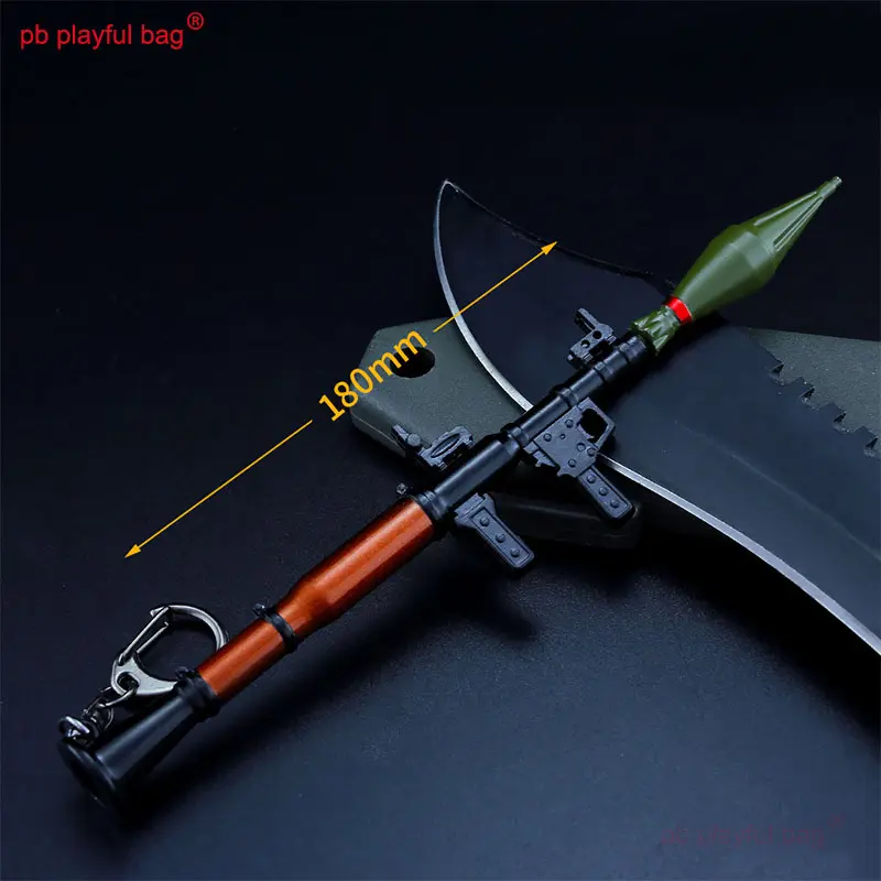18cm RPG7 Rocket Launcher action Figures Mini Metal Equipment Model CS Toy Accessories Boys' Toys Decorative Ornament Gift HG278