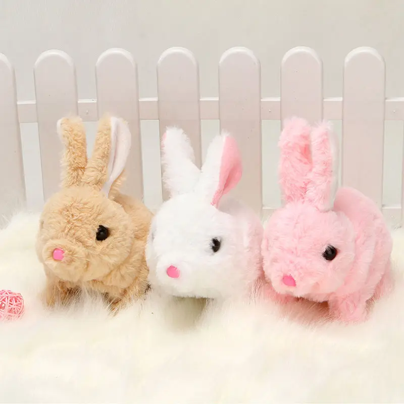 Robot Rabbit Toy Plush Electronic Rabbit Walking Jumping Cute Pet Running Shake Ears Electric Animal Toys For Kids Baby Gifts