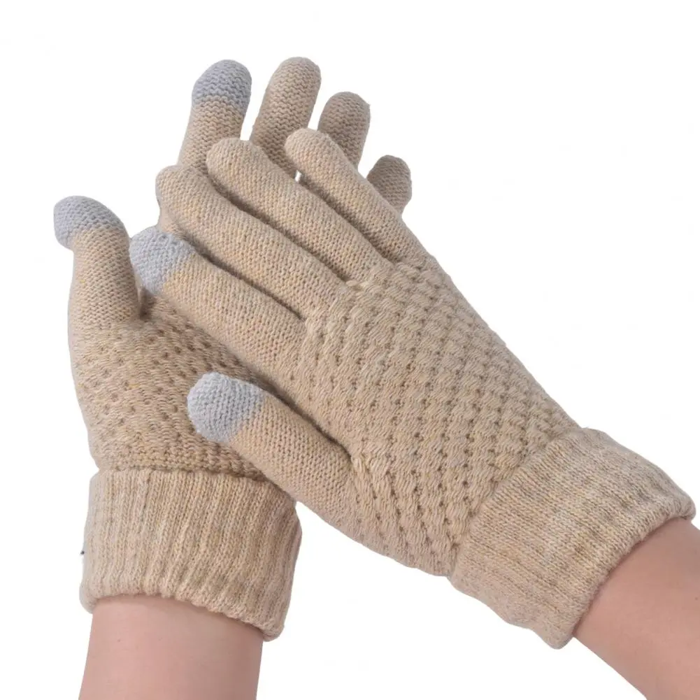 Non-slip Smartphone Gloves Touchscreen-friendly Handwear Women's Thermal Knit Fleece Lined Winter Gloves for Cold for Winter