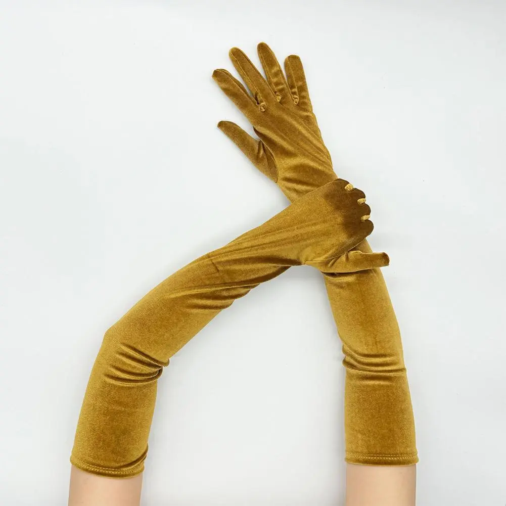 Long Gloves for Women Fashionable Glove Trends Elegant Women's Velvet Long Gloves for 1920s Flapper Opera Party Costume Dance